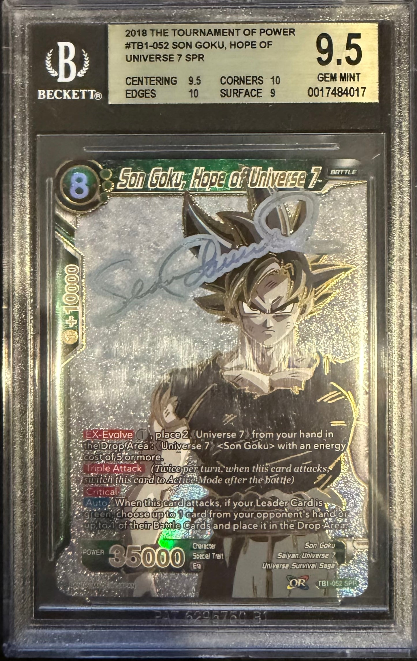Son Goku, Hope of Universe 7 SPR 2018 2018 Dragon Ball Super The Tournament of Power BGS 9.5