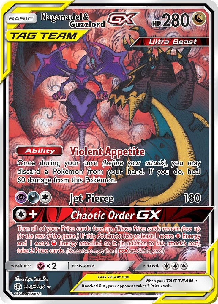 Naganadel & Guzzlord GX (Alternate Full Art) (224/236) (SM12)
