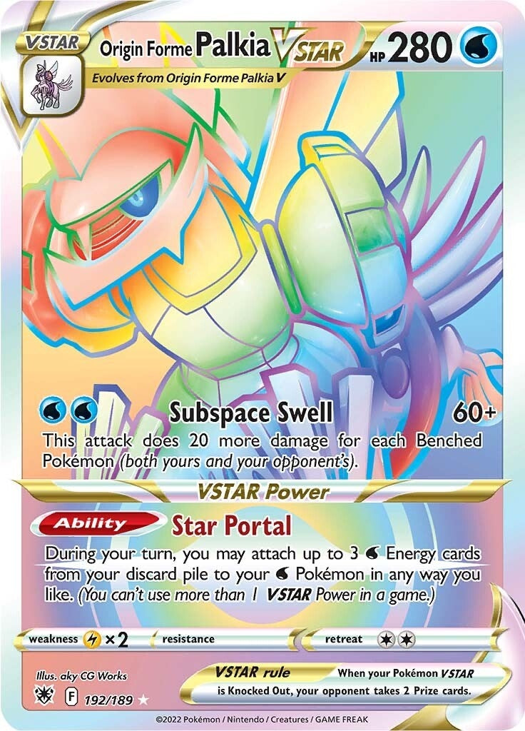 Origin Forme Palkia VSTAR (Secret) (192) (192/189) (SWSH10)