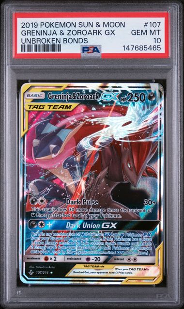 Greninja & Zoroark GX PSA 10