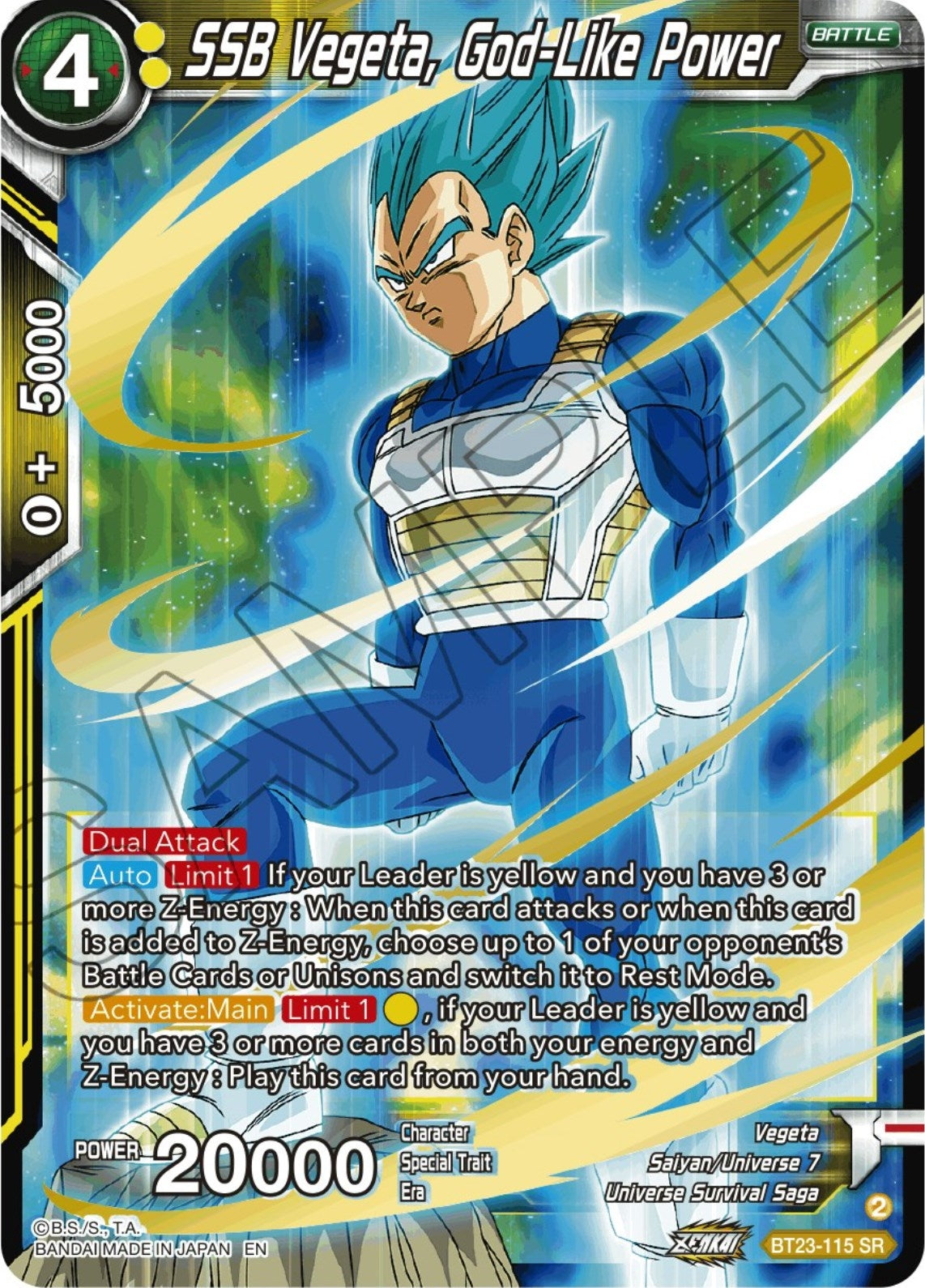 SSB Vegeta, God-Like Power (BT23-115) (BT23)