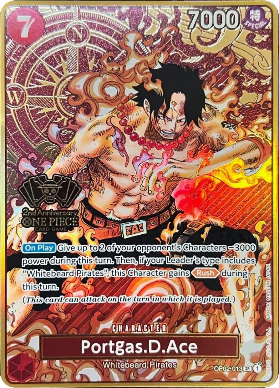 Portgas.D.Ace (One Piece Japanese Version 2nd Anniversary Set) (OP02-0 –  Poke Gems MTL