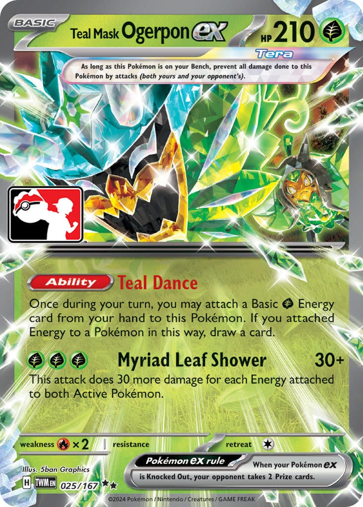 Teal Mask Ogerpon ex - 025/167 (Prize Pack Series 6) (025/167)