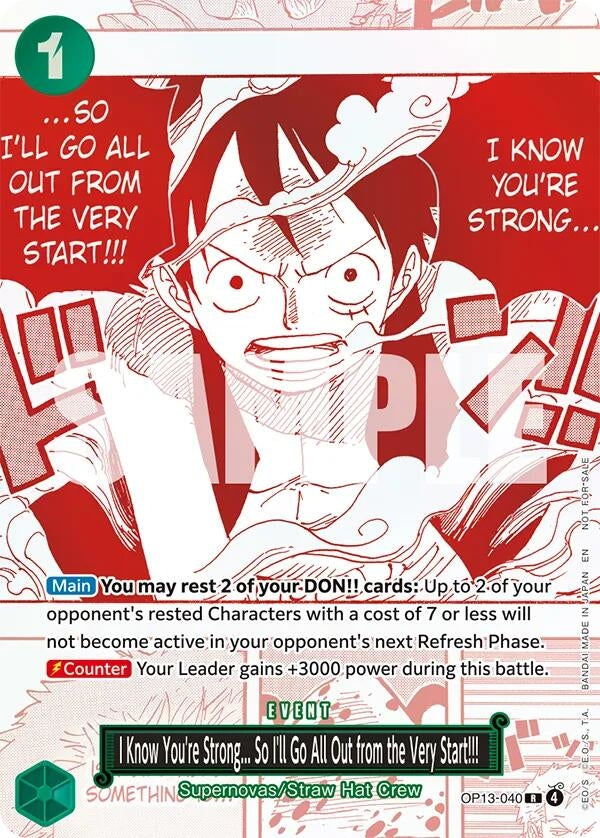 I Know You're Strong... So I'll Go All Out from the Very Start!!! (3rd Anniversary Treasure Campaign Pack) (OP13-040) (OP-PR)