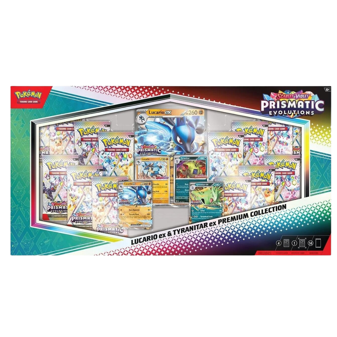 Prismatic Evolutions Lucario ex & Tyranitar ex Premium Collection