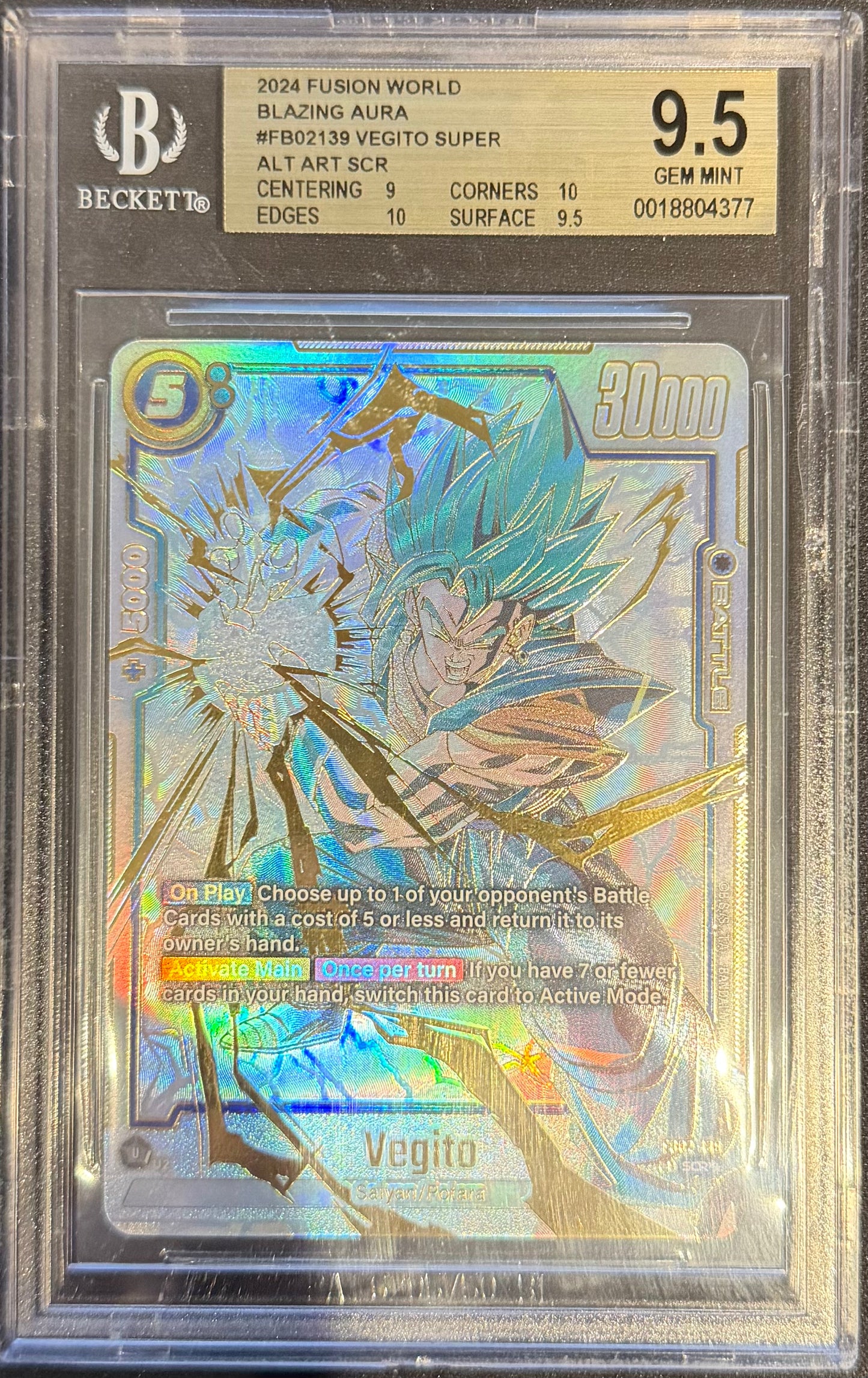 Vegito SUPER ALT ART SCR 2024 2024 Dragon Ball Super Fusion World Blazing Aura BGS 9.5
