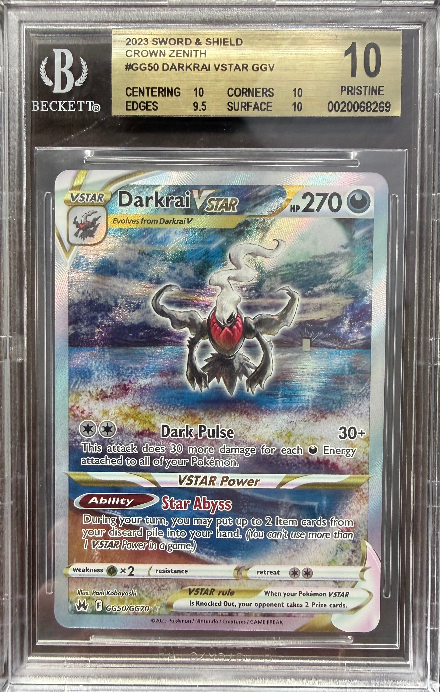 Darkrai VSTAR GGUR 2023 Pokemon BGS 10.0