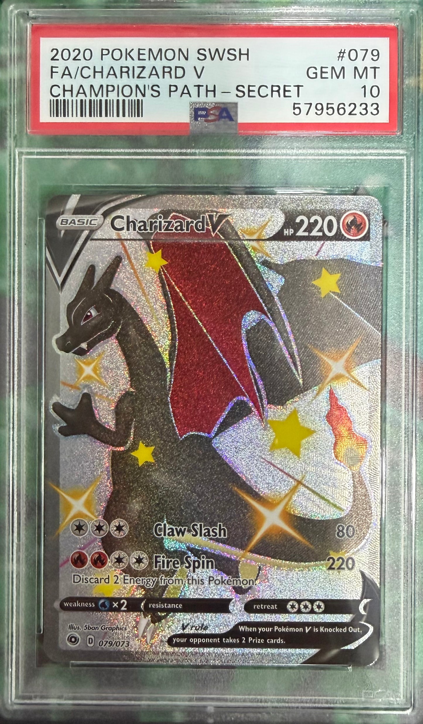 FA/CHARIZARD V CHAMPION'S PATH-SECRET 2020 POKEMON SWORD & SHIELD CHAMPION'S PATH PSA GEM MT 10