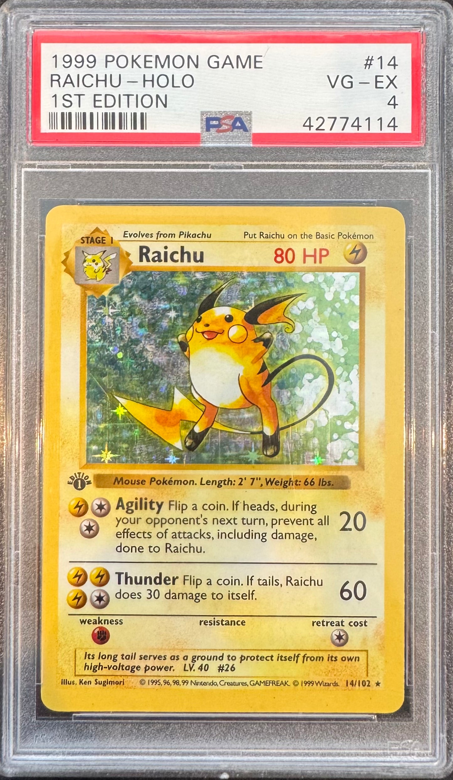 Raichu 1st Ed. PSA 4