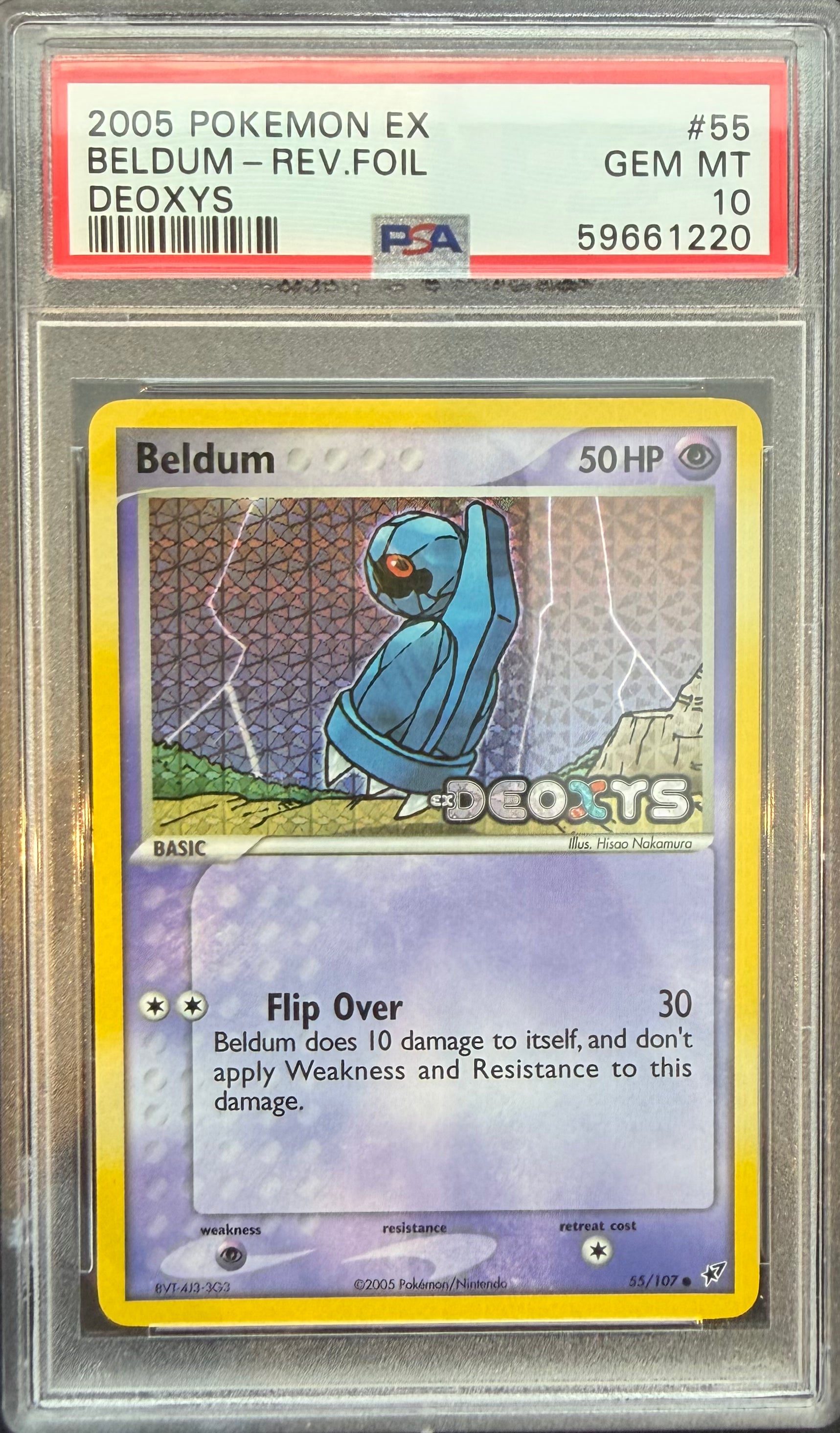 BELDUM-REV.FOIL DEOXYS 2005 POKEMON EX DEOXYS PSA GEM MT 10 Poke Gems MTL BELDUM-REV.FOIL DEOXYS 2005 POKEMON EX DEOXYS PSA GEM MT 10 Poke Gems MTL