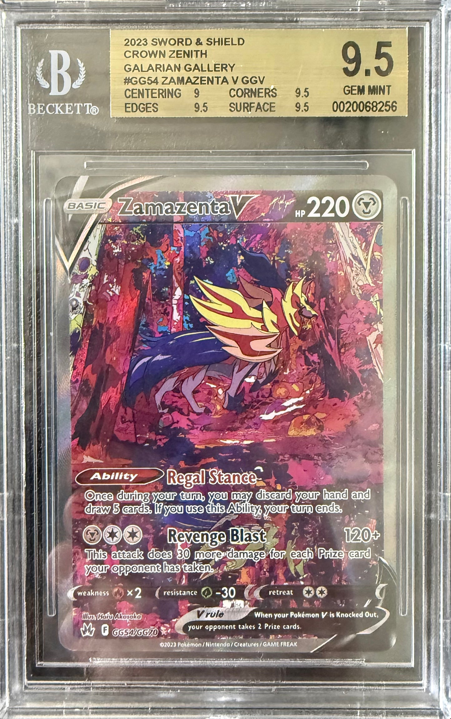 Zamazenta V GGUR 2023 Pokemon BGS 9.5