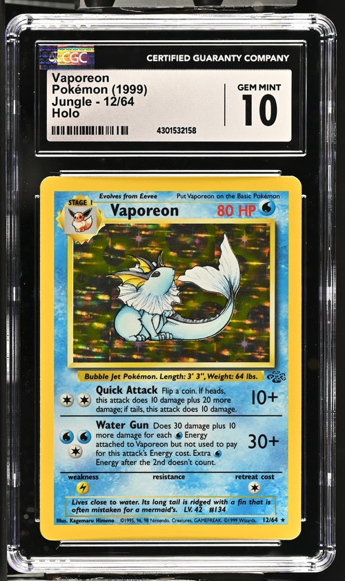 Vaporeon Holo Jungle 12/64 CGC 10