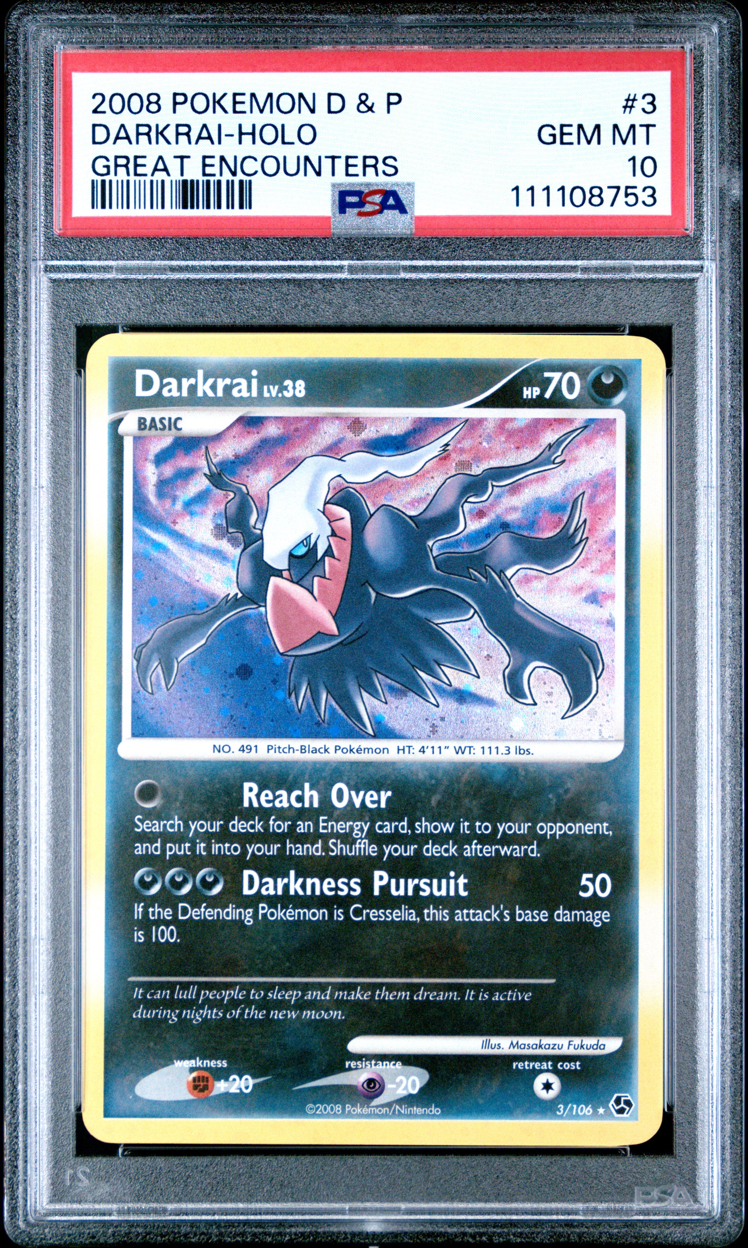 DARKRAI-HOLO GREAT ENCOUNTERS 2008 POKEMON DIAMOND & PEARL GREAT ENCOU Poke Gems MTL DARKRAI-HOLO GREAT ENCOUNTERS 2008 POKEMON DIAMOND & PEARL GREAT ENCOU Poke Gems MTL