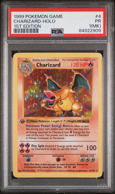 Charizard 1st Ed. Shadowless PSA 1 (MK)