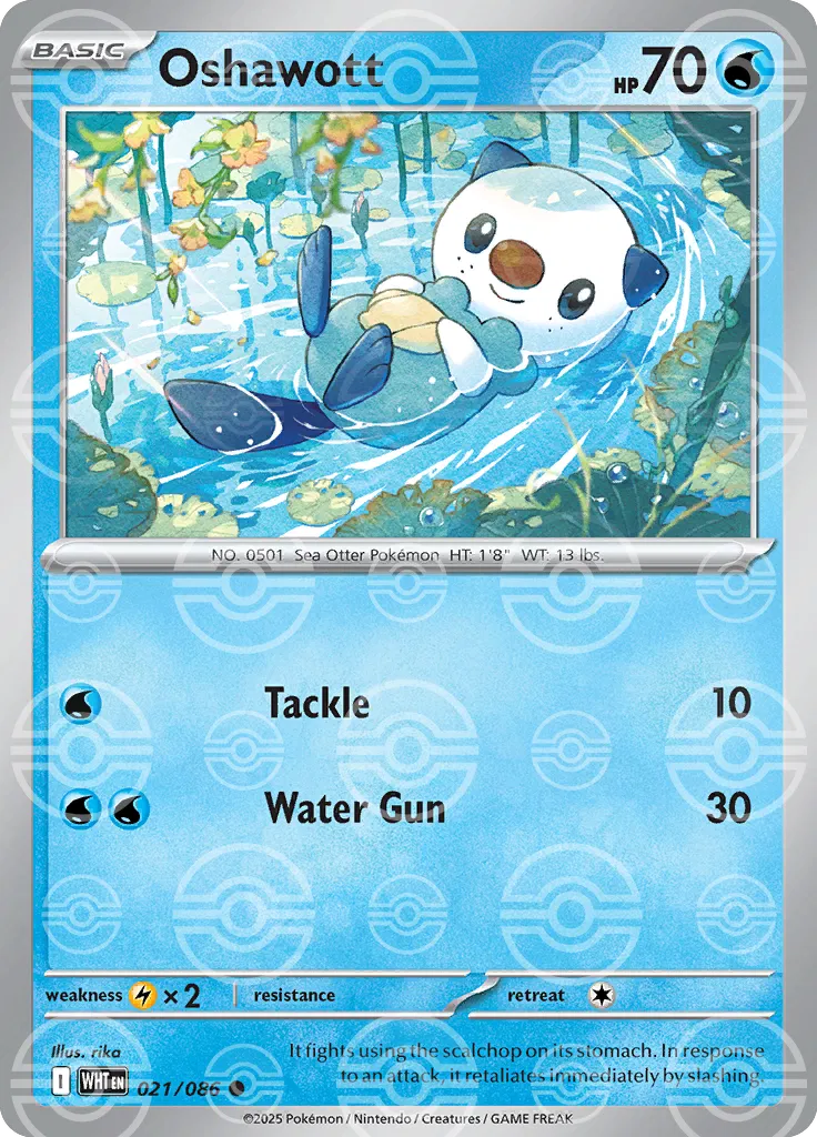 Oshawott (Poke Ball Pattern) (021/086) (WHT)