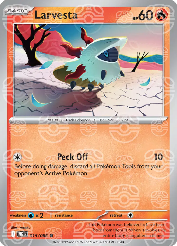 Larvesta (Master Ball Pattern) (015/086) (BLK)