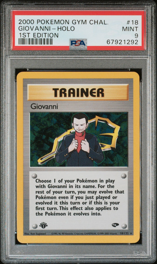 GIOVANNI-HOLO 1ST EDITION 2000 POKEMON GYM CHALLENGE PSA MINT 9
