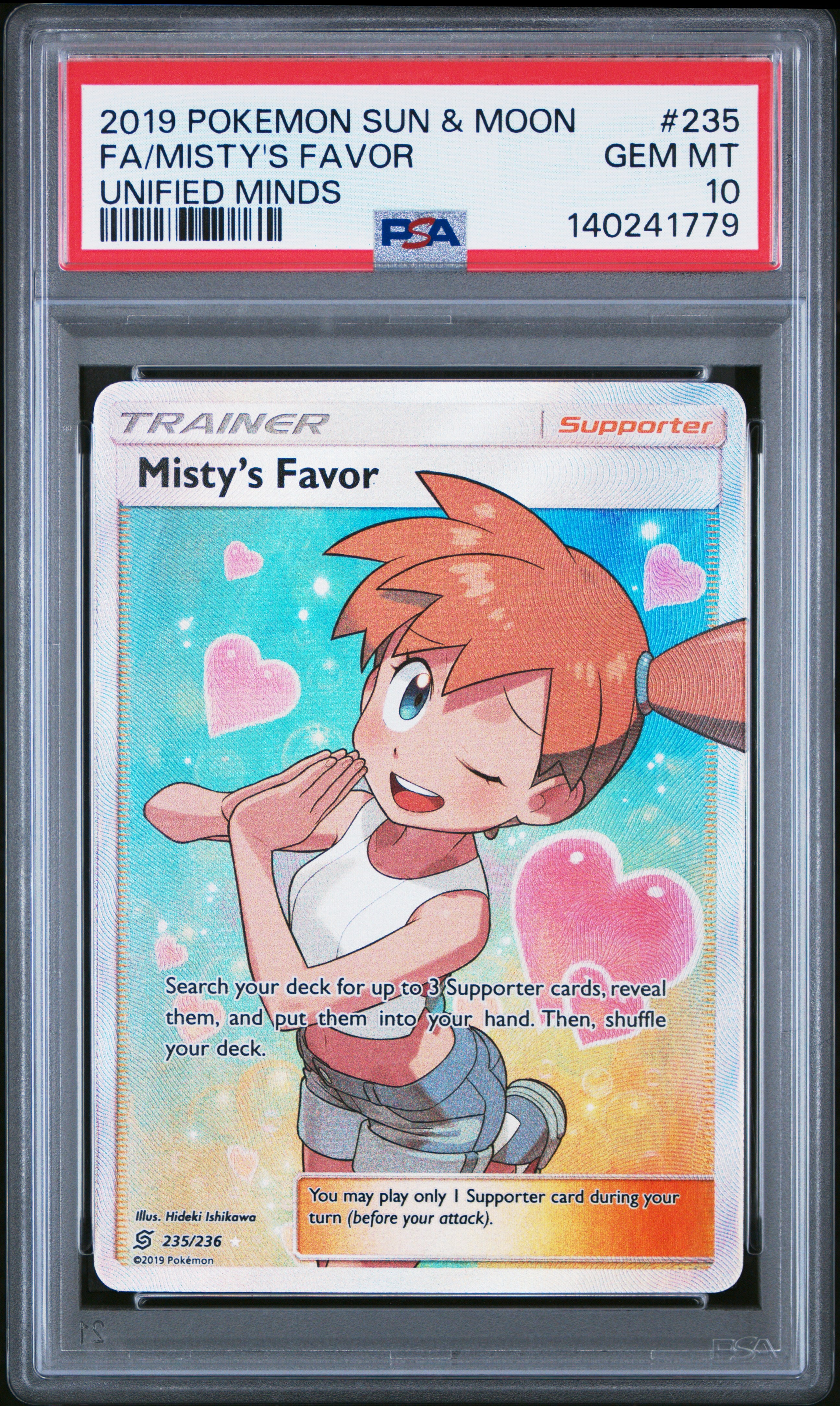 FA/MISTY'S FAVOR UNIFIED MINDS 2019 POKEMON SUN & MOON UNIFIED