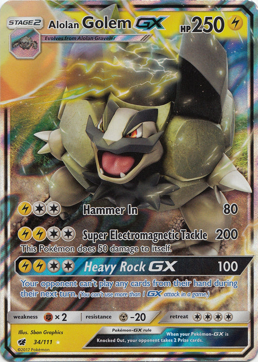 Alolan Golem GX (34/111) (SM04)