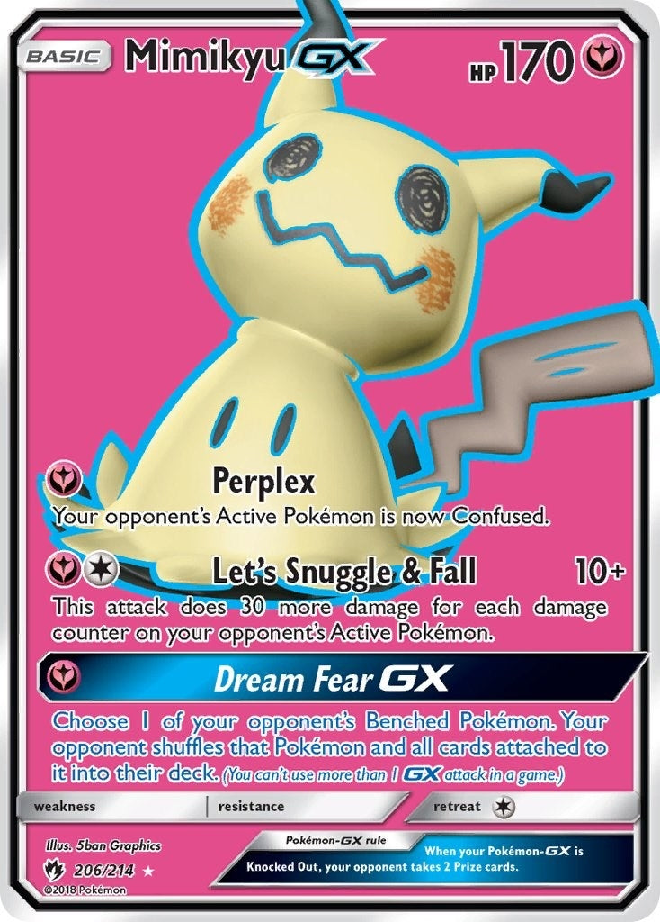 Mimikyu GX (Full Art) (206/214) (SM8)