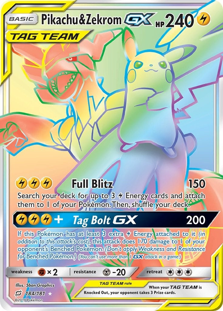 Pikachu & Zekrom GX (Secret) (184/181) (SM9)