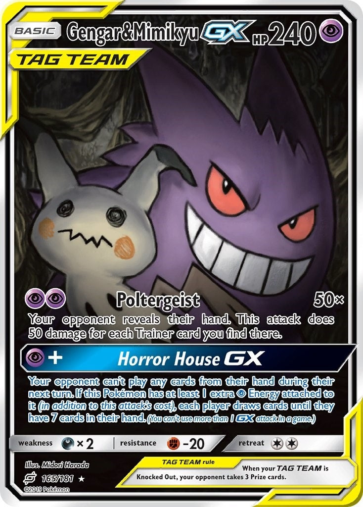 Gengar & Mimikyu GX (Alternate Full Art) (165/181) (SM9)