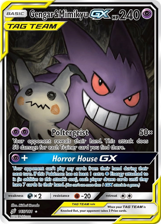 Gengar & Mimikyu GX (Alternate Full Art) (165/181) (SM9)
