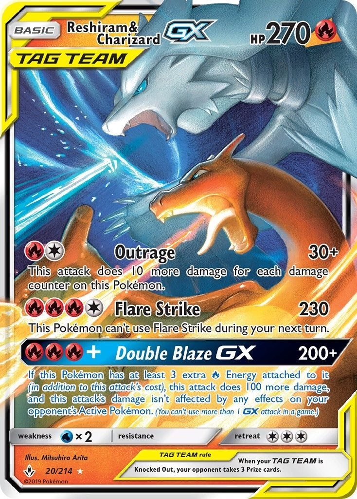 Reshiram & Charizard GX (20/214) (SM10)