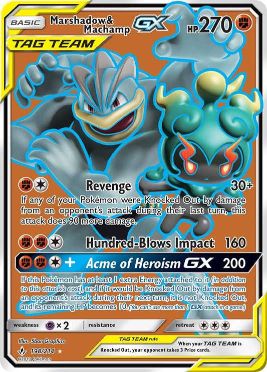 Marshadow & Machamp GX (198) (Full Art) (198/214) (SM10)