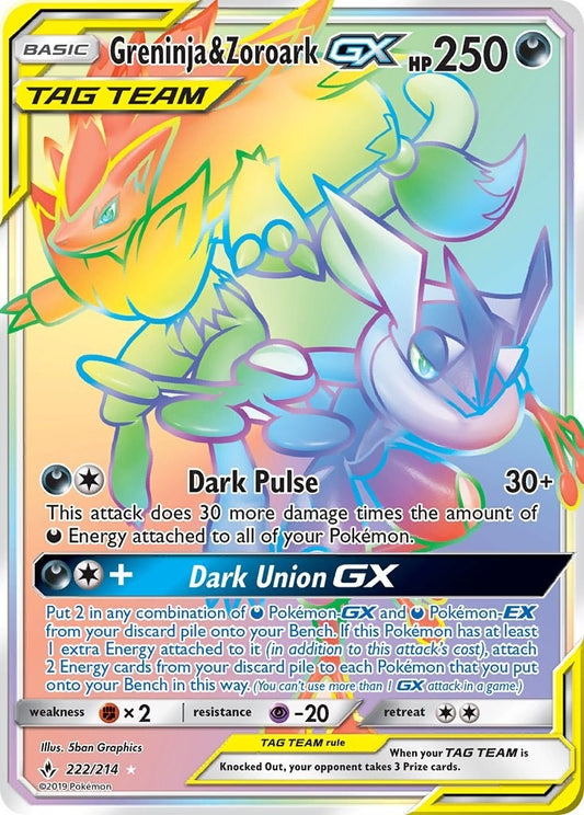 Greninja & Zoroark GX (Secret) (222/214) (SM10)