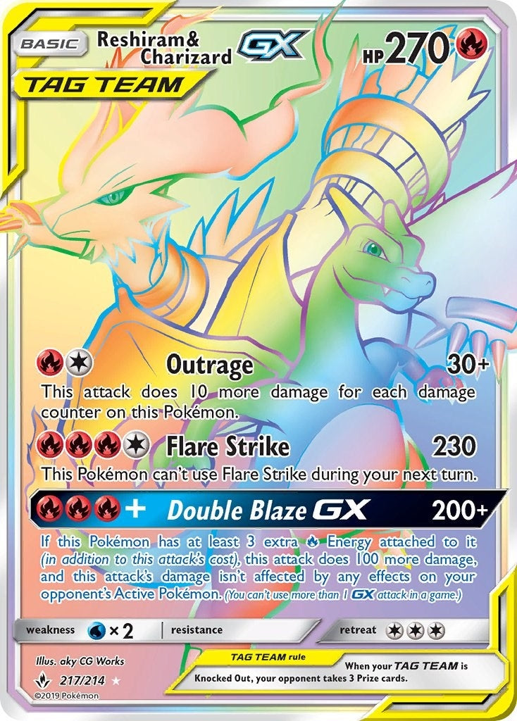 Reshiram & Charizard GX (Secret) (217/214) (SM10)