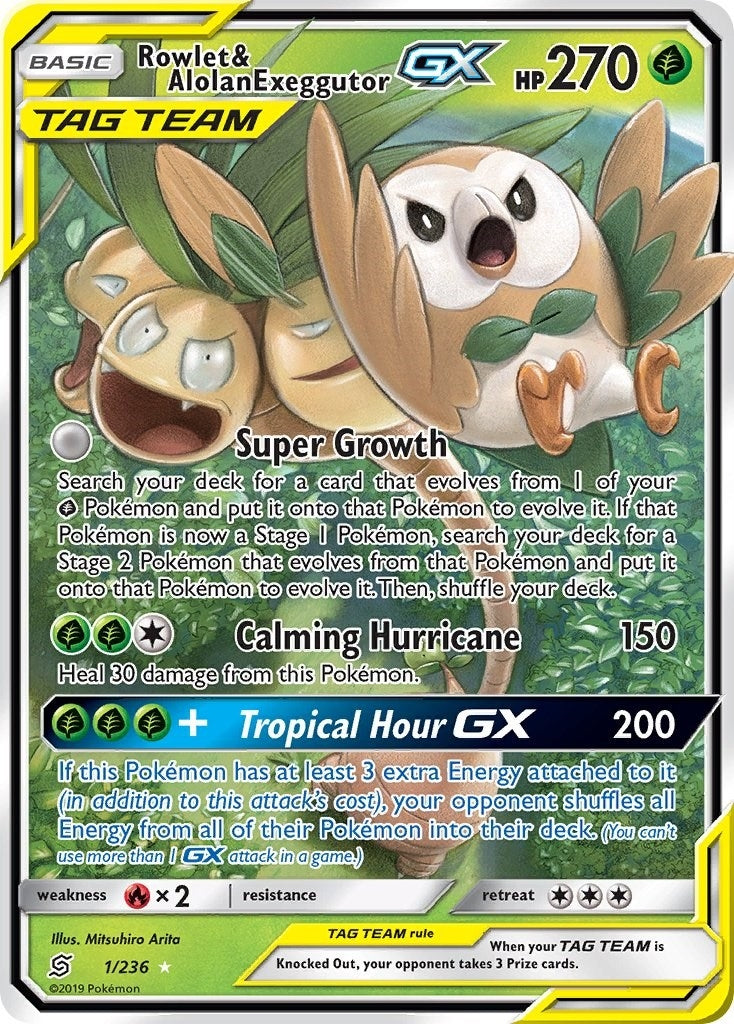 Rowlet & Alolan Exeggutor GX (1/236) (SM11)
