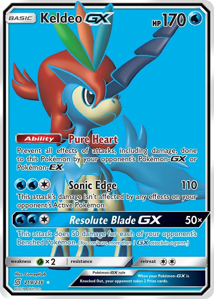 Keldeo GX (Full Art) (219/236) (SM11)