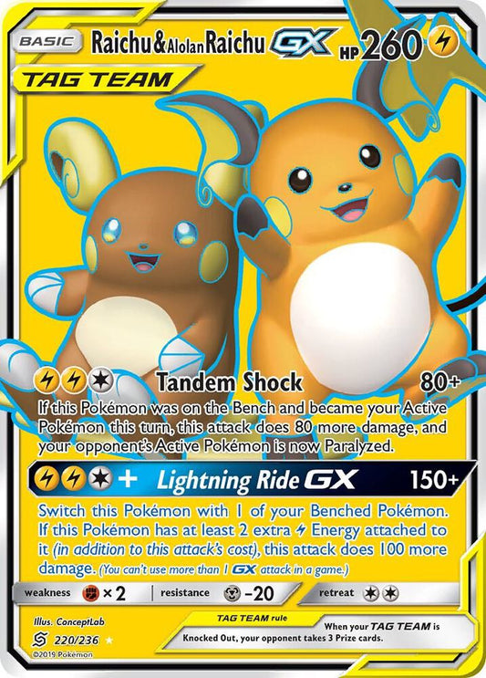 Raichu & Alolan Raichu GX 220/236 - NM