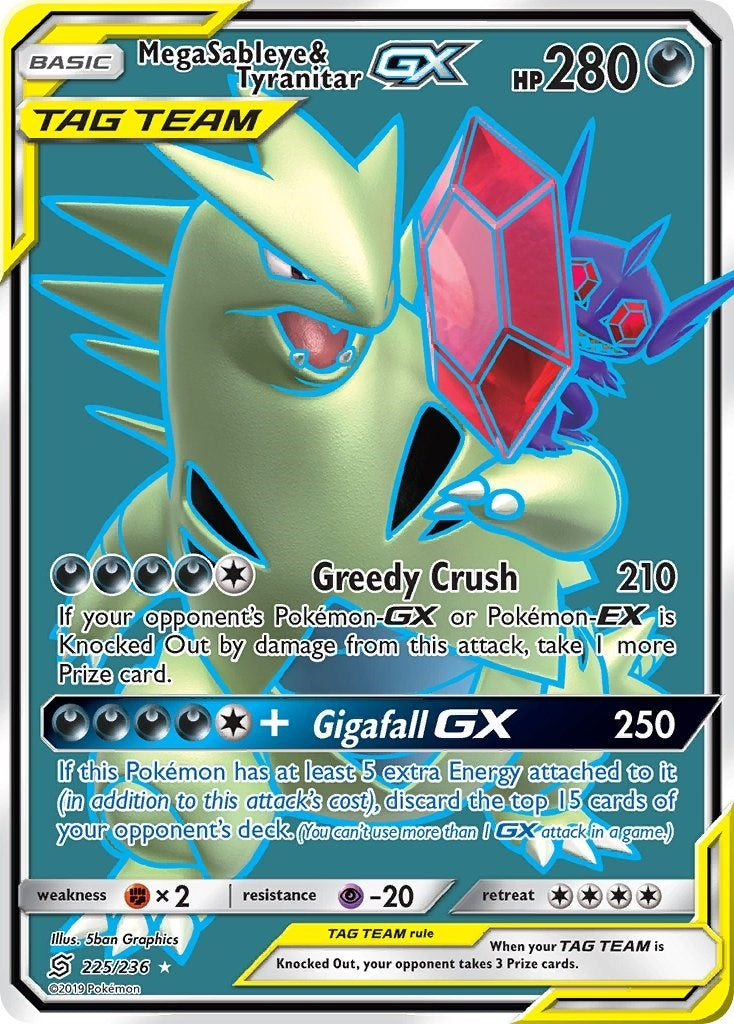 Mega Sableye & Tyranitar GX (Full Art) (225/236) (SM11)