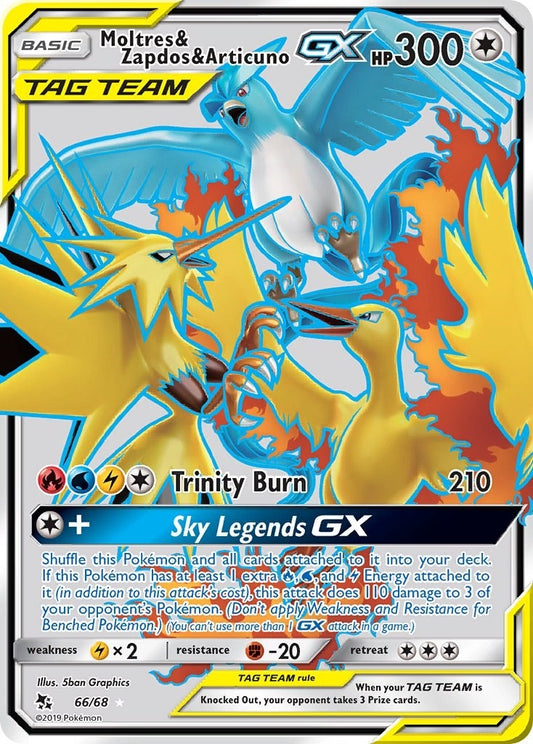 Moltres & Zapdos & Articuno GX (Full Art) (66/68) (HIF)