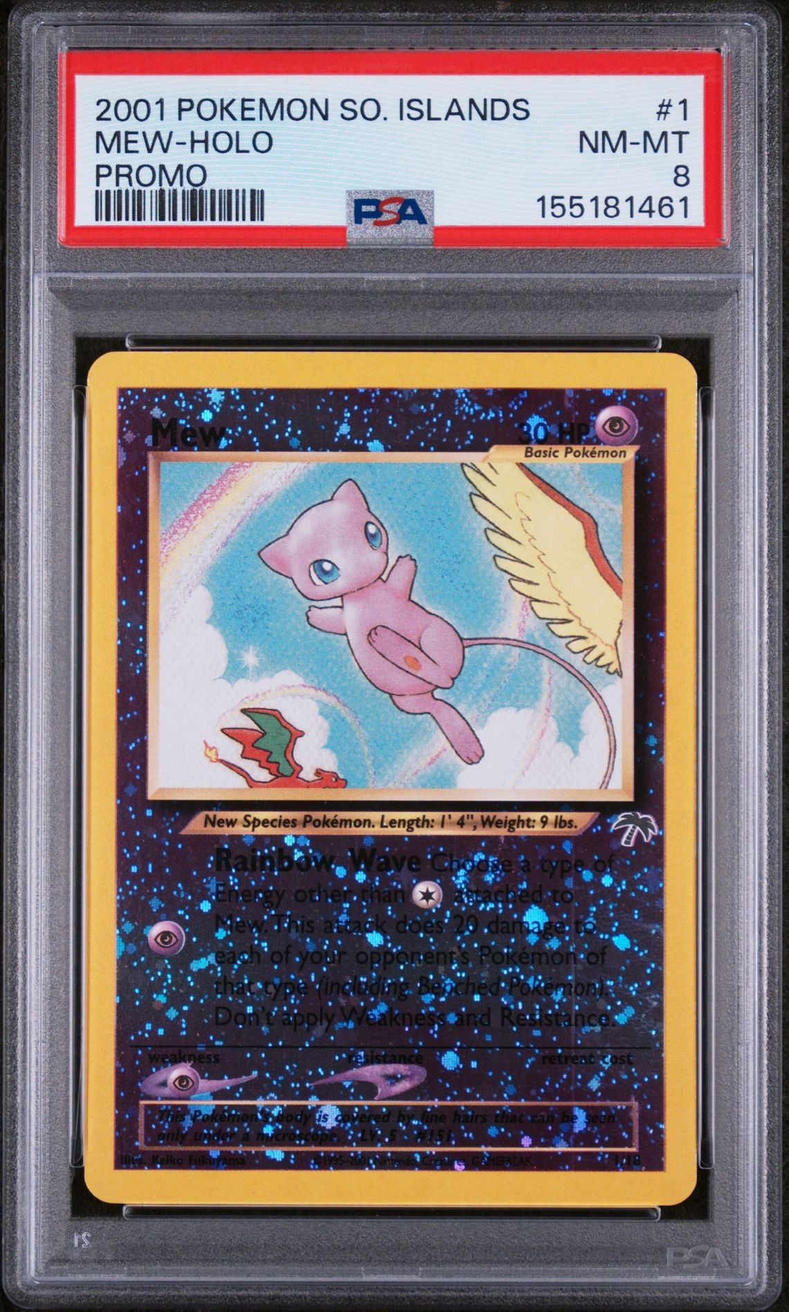 MEW-HOLO PROMO 2001 POKEMON SOUTHERN ISLANDS PROMO PSA NM-MT 8