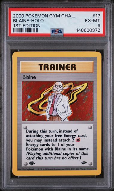 2000 POKEMON GYM CHALLENGE #17 BLAINE-HOLO 1ST EDITION PSA 6