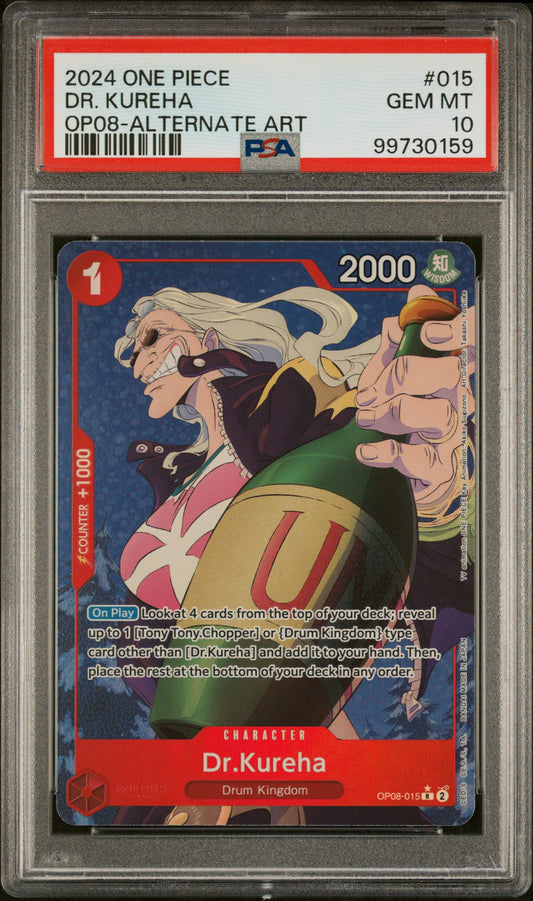 DR. KUREHA ALTERNATE ART 2024 ONE PIECE OP08-TWO LEGENDS PSA GEM MT 10