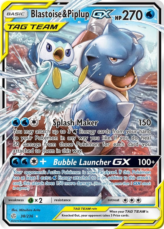 Blastoise & Piplup GX (38/236) (SM12)