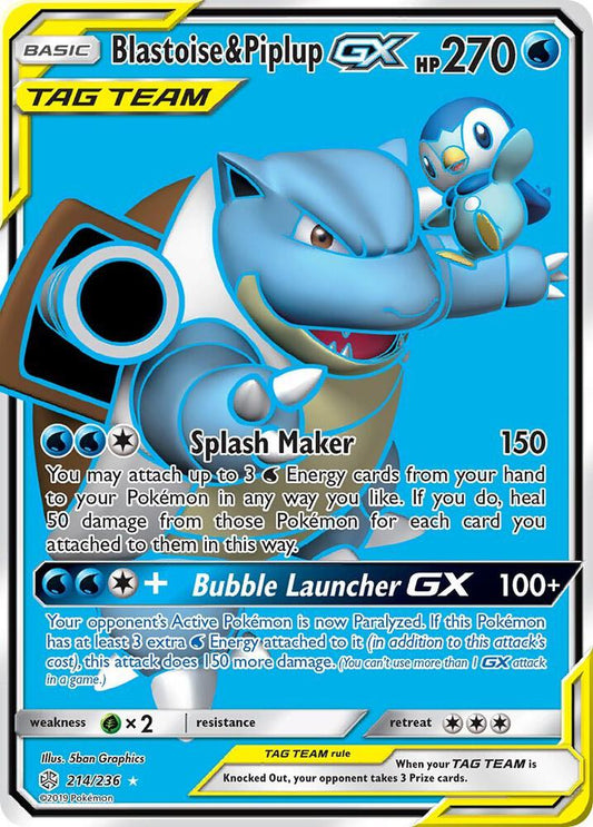 Blastoise & Piplup GX 214/236 - NM