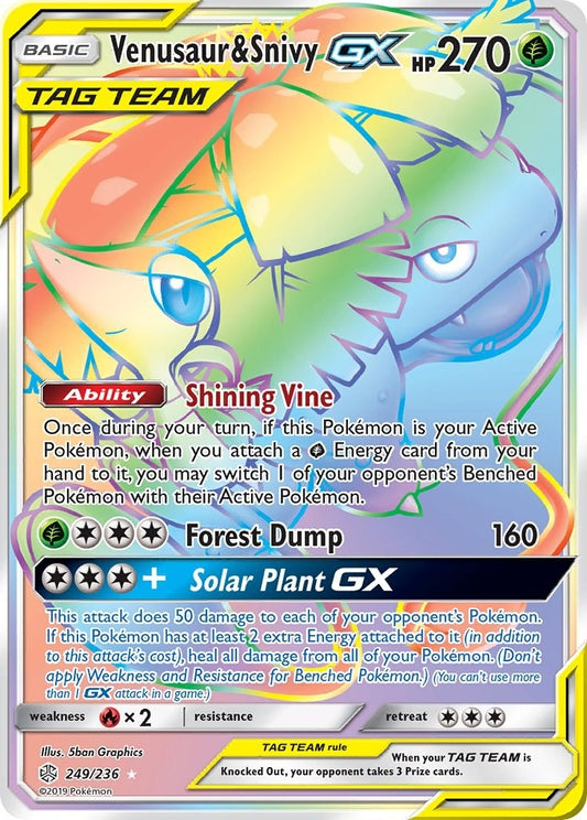 Venusaur & Snivy GX (Secret) (249/236) (SM12)