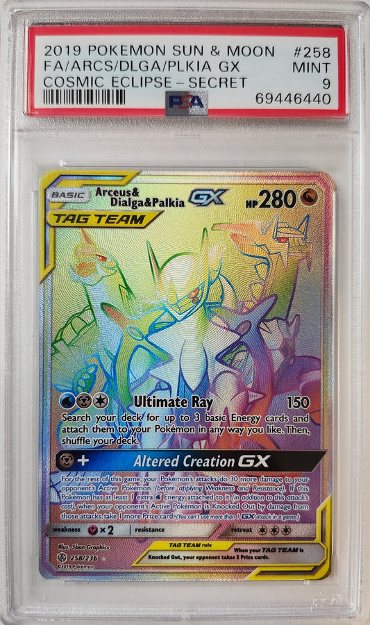 Arceus & Dialga & Palkia GX PSA 9