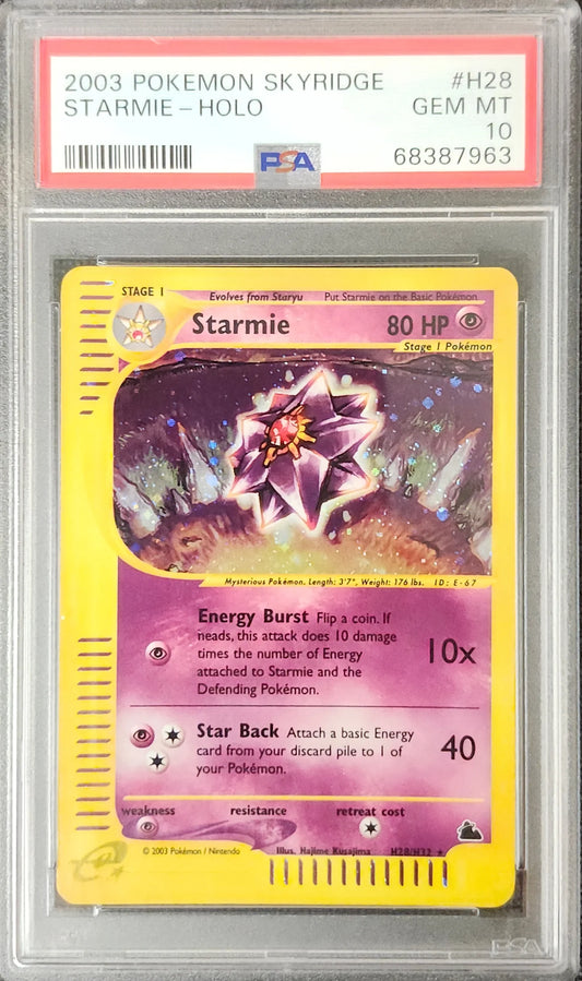 STARMIE-HOLO 2003 POKEMON SKYRIDGE PSA GEM MT 10