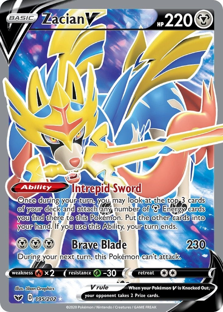 Zacian V (Full Art) (195/202) (SWSH01)