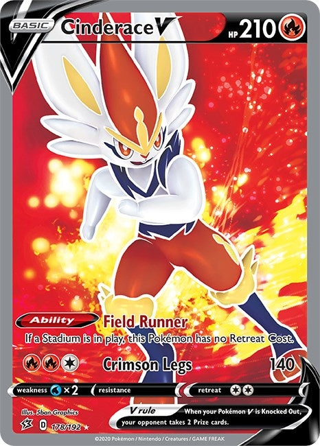 Cinderace V (Full Art) (178/192) (SWSH02)