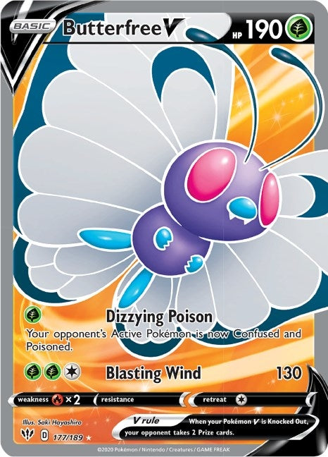 Butterfree V (Full Art) (177/189) (SWSH03)