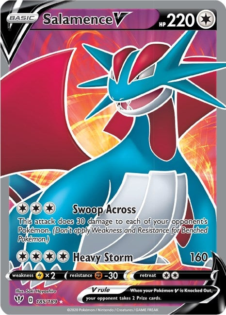 Salamence V (Full Art) (185/189) (SWSH03)
