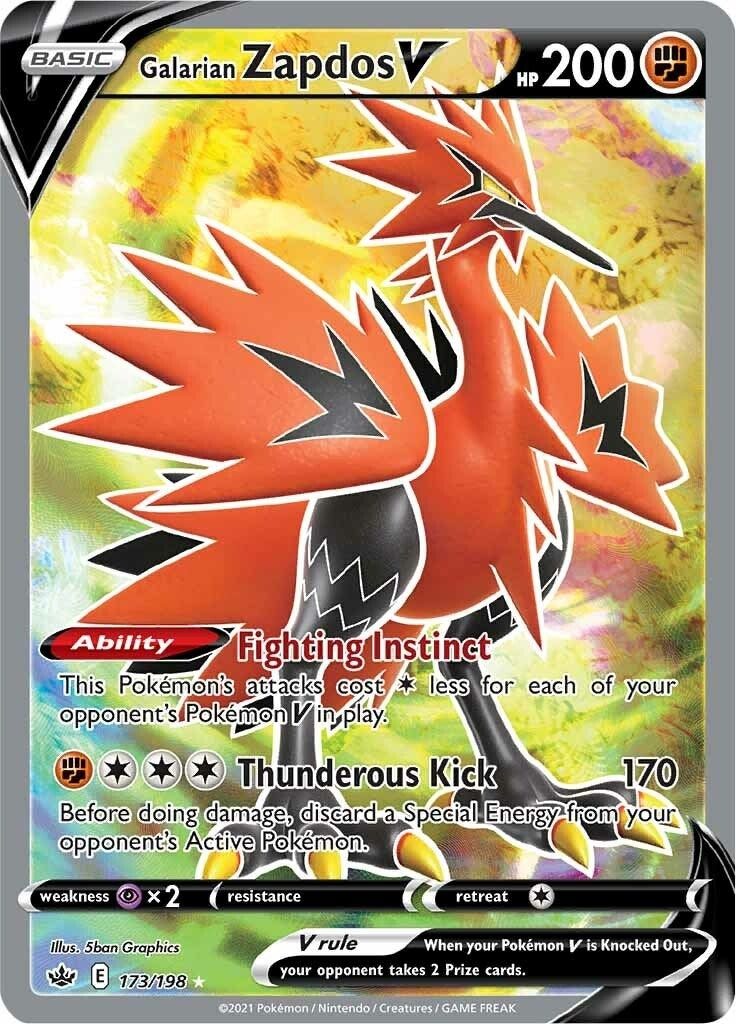 Galarian Zapdos V (Full Art) (173/198) (SWSH06)