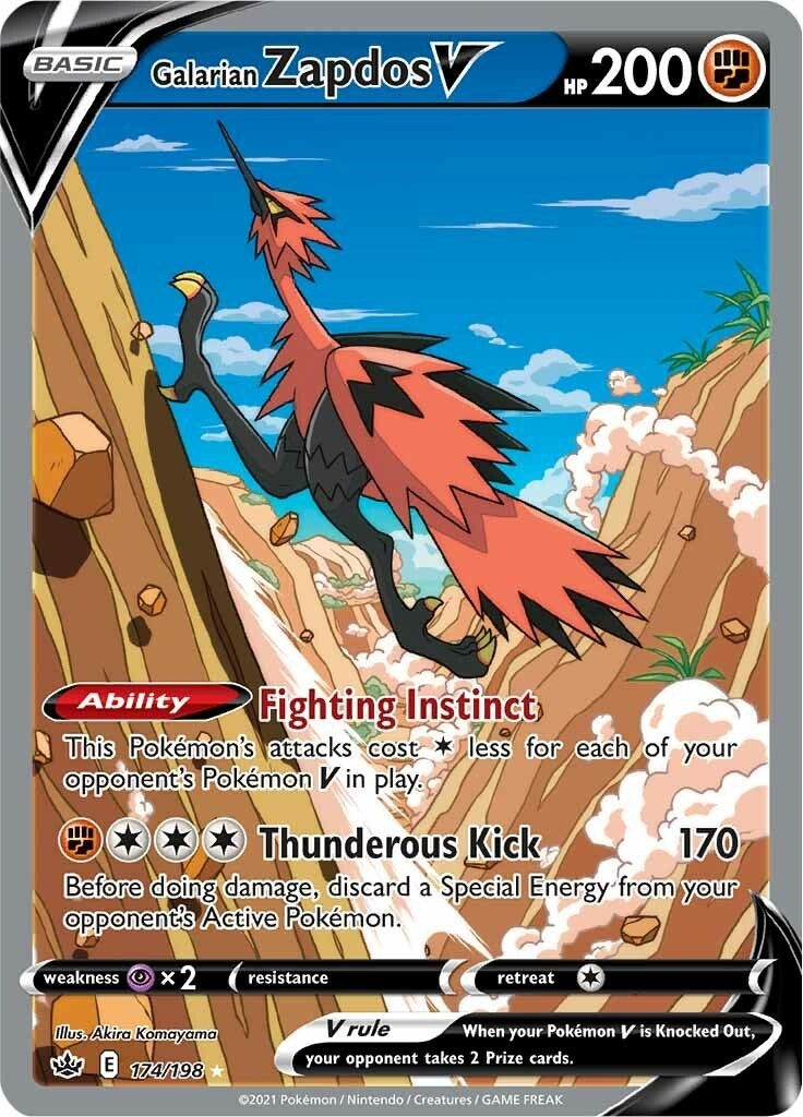 Galarian Zapdos V (Alternate Full Art) (174/198) (SWSH06)